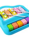 2-in-1 Musical Piano Xylophone Toy with 5 Colorful Keys and Mallets for Kids