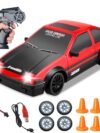 Toystor Remote Control Car RC Drift 2.4GHz 1:24 Scale 4WD 15KM/H High Speed Model Vehicle with LED Lights Drifting Tire Racing Sport Toy for Adults Boys Girls Kids Gift