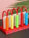 Wooden Abacus Calculation Kit with Counting Addition & Subtraction, Educational Toy for Kids 5 Column