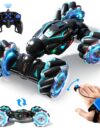 RC Stunt Car, 2.4GHz 4WD Remote Control Gesture Sensor Toy, Double Sided Rotating Off Road Vehicle 360° Flips with Lights Music, for Boys & Girls