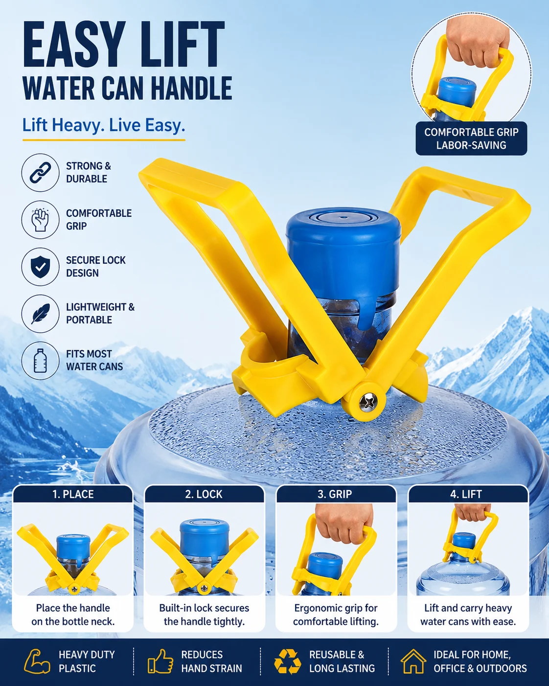 AquaLift Heavy-Duty Water Bottle Carry Handle