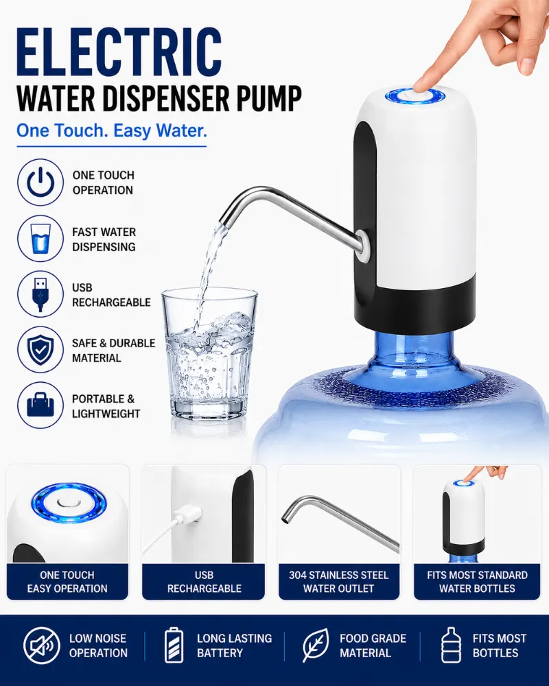 AquaFlow Rechargeable Water Dispenser Pump - Image 4